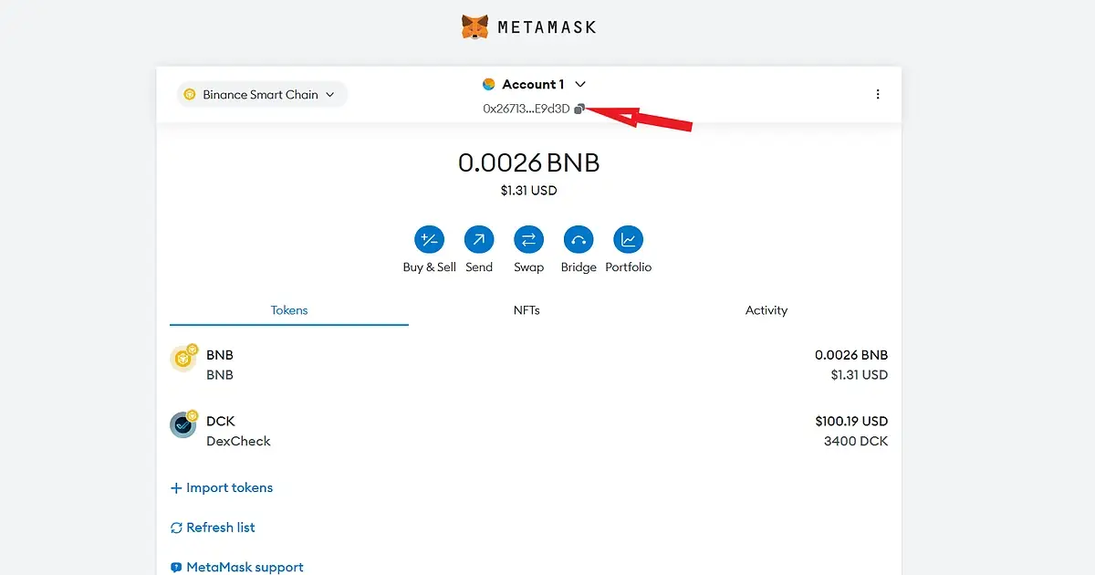 địa chỉ ví meta mask